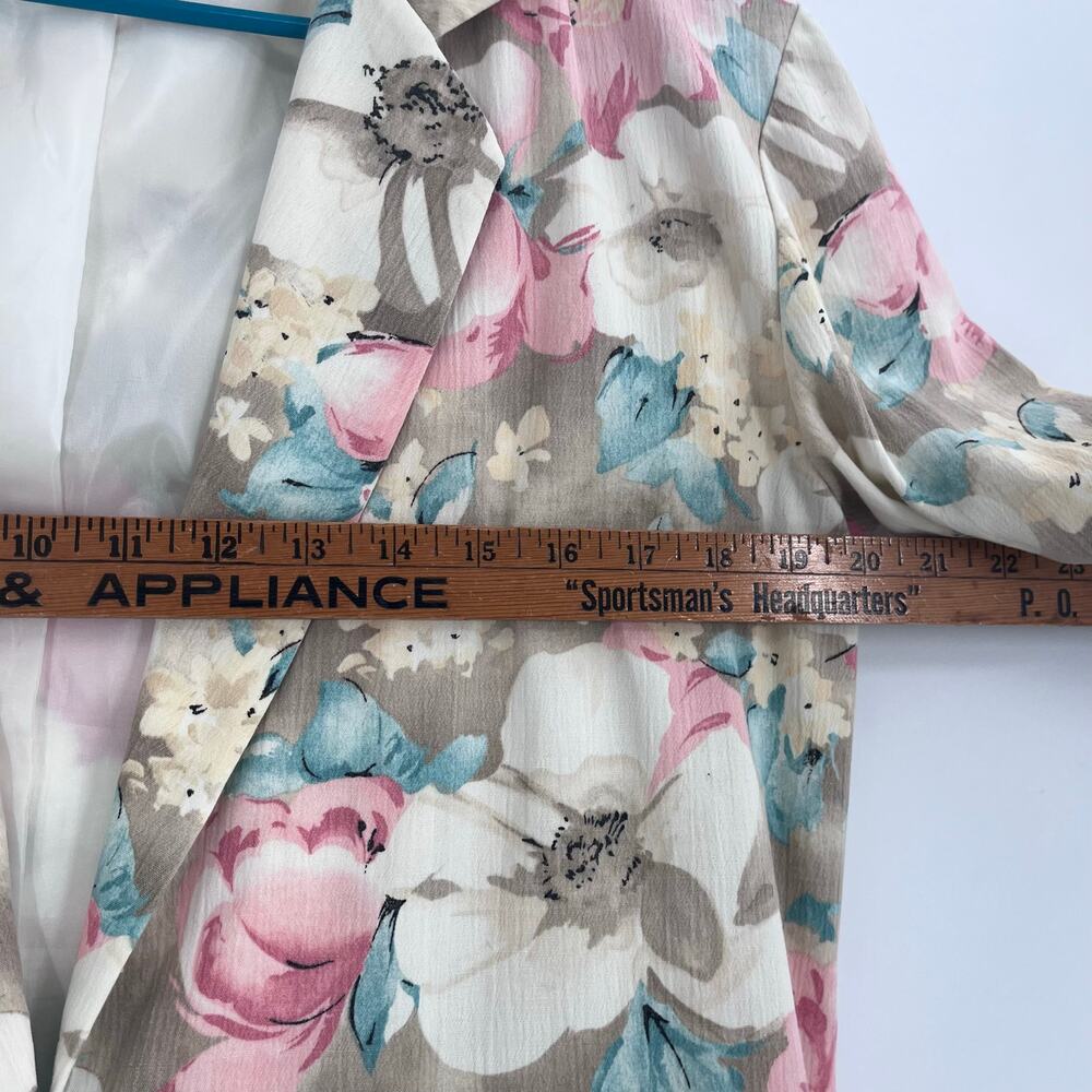 Vintage 80s Floral Shoulder Pads Blazer Jacket Women’s Large Cottage French - Picture 7 of 7
